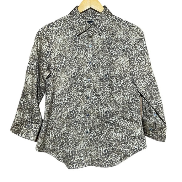 NWOT Talbots‎ Leopard Button Down Size 4 - Picture 4 of 9